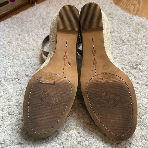 Vince Camuto: Valissa Woven Leather Vamp Espadrille Ankle Strap Wedges Sz 8.5 - Picture 6 of 12